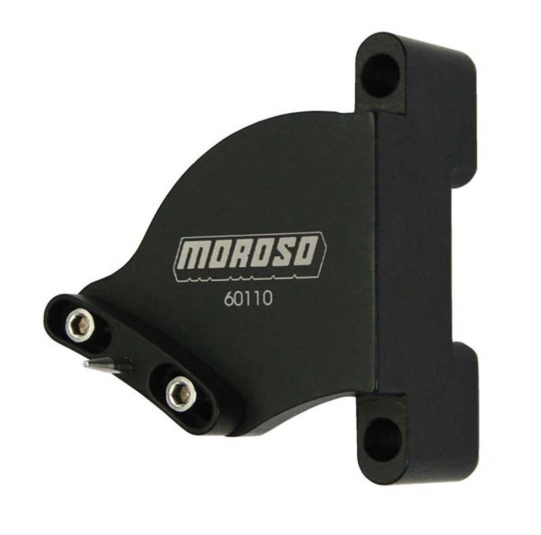Moroso Timing Tab, For Use with Small Block Chevy Engines, 6-3/4 Inch Balancer, Adjustable, Black Anodized, Aluminum – 60110