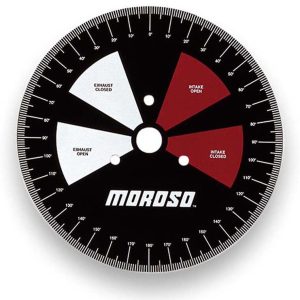 Moroso Camshaft Degree Tool, IN Car Use, Heavy Gauge Metal, Adapter for Virtually Any Engine – 62190