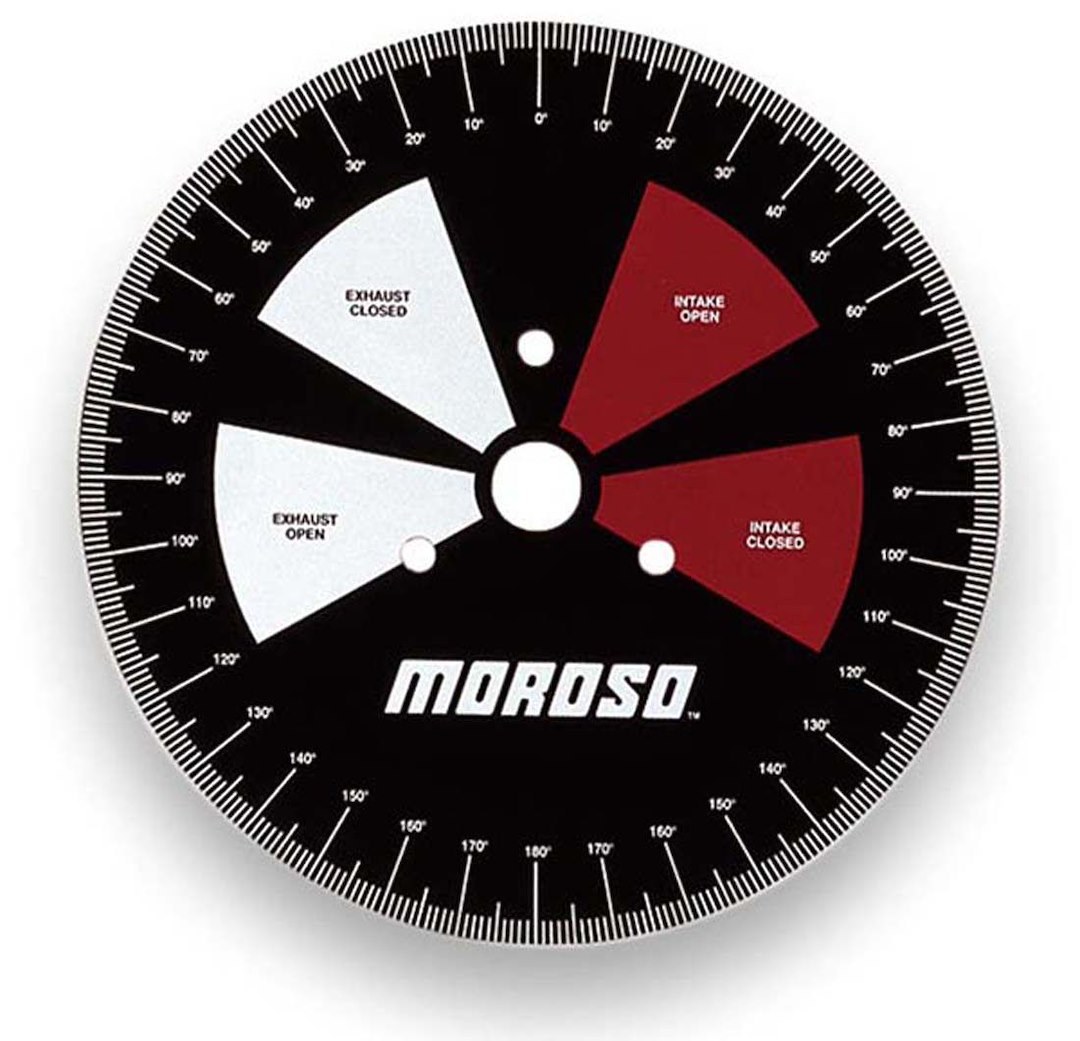 Moroso Camshaft Degree Tool, IN Car Use, Heavy Gauge Metal, Adapter for Virtually Any Engine – 62190