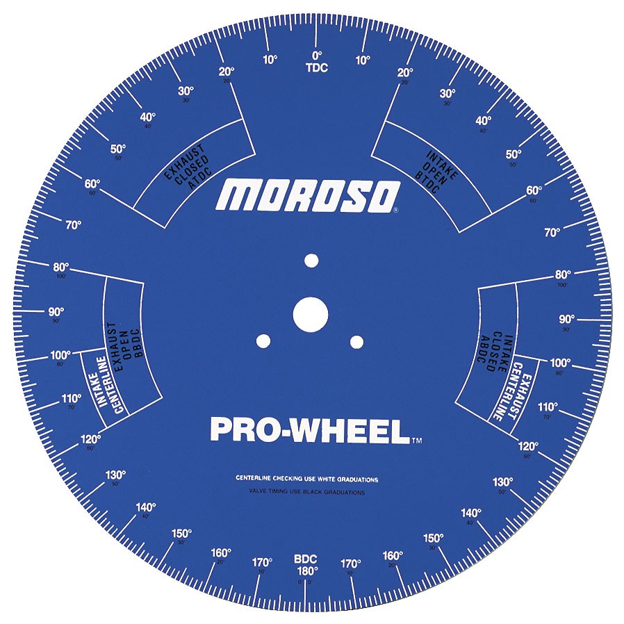 Moroso Camshaft Degree Tool, Engine Stand Use, Heavy Gauge Metal, Adapter for Virtually Any Engine – 62191