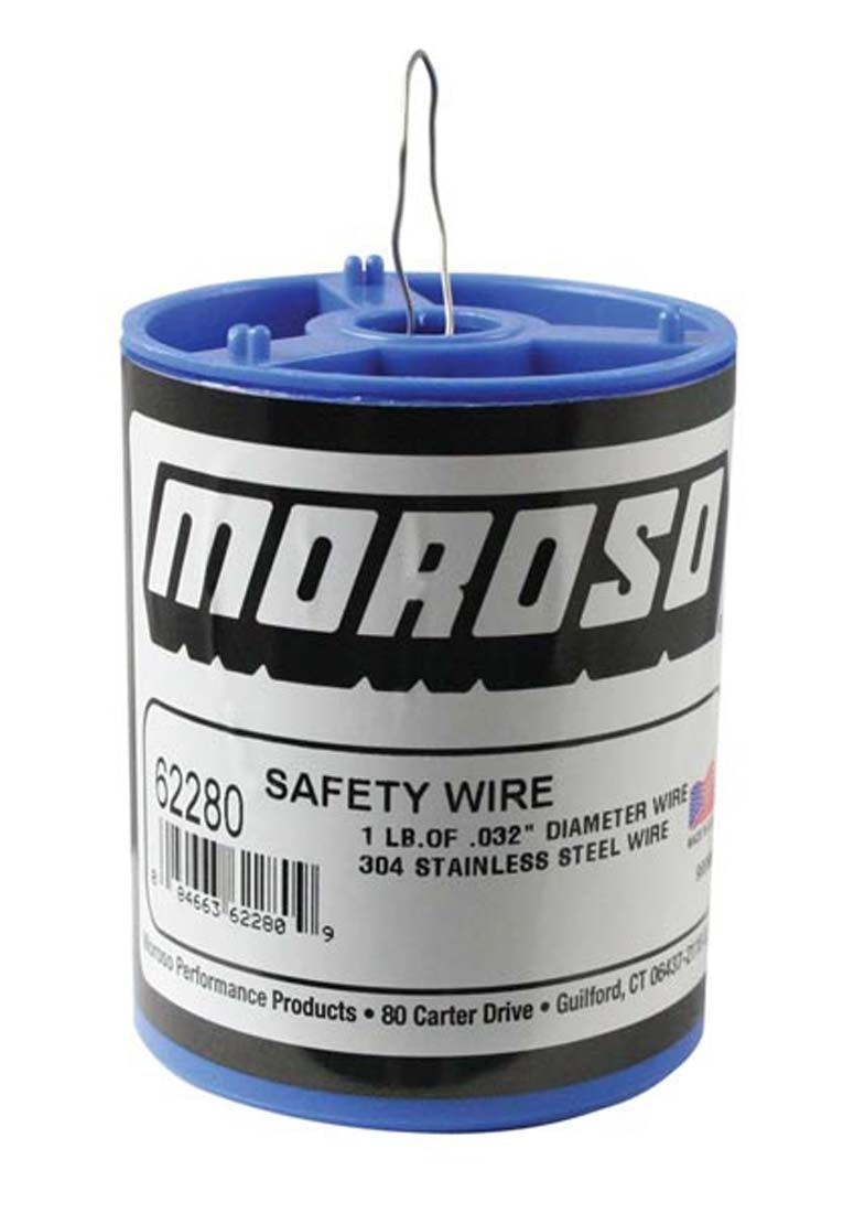 Moroso Safety Wire, 0.032 Inch Diameter 304 Stainless Steel Wire, 1 Pound Container – 62280