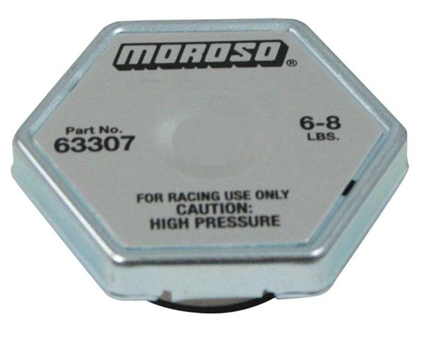 Moroso Radiator Cap, 6 Pounds to 8 Pounds, Hexagon, Without Pressure Release Lever, Moroso Logo – 63307