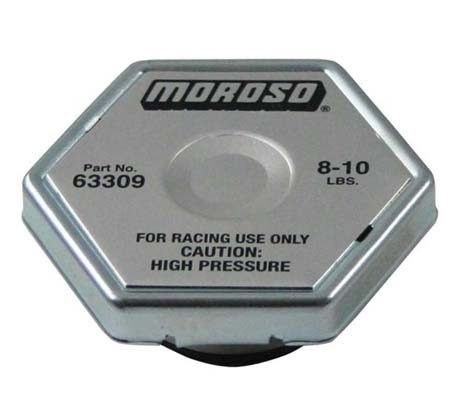 Moroso Radiator Cap, 8 Pounds to 10 Pounds, Hexagon, Without Pressure Release Lever, Moroso Logo – 63309