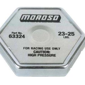Moroso Radiator Cap, 23 Pounds to 25 Pounds, Hexagon, Without Pressure Release Lever, Moroso Logo – 63324