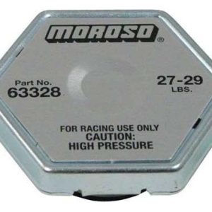 Moroso Radiator Cap, 27 Pounds to 29 Pounds, Hexagon, Without Pressure Release Lever, Moroso Logo – 63328