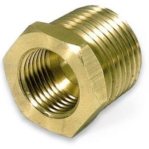 Moroso Adapter Fitting, 1/2 Inch NPT to 5/8 Inch -18, Brass, Single – 63645