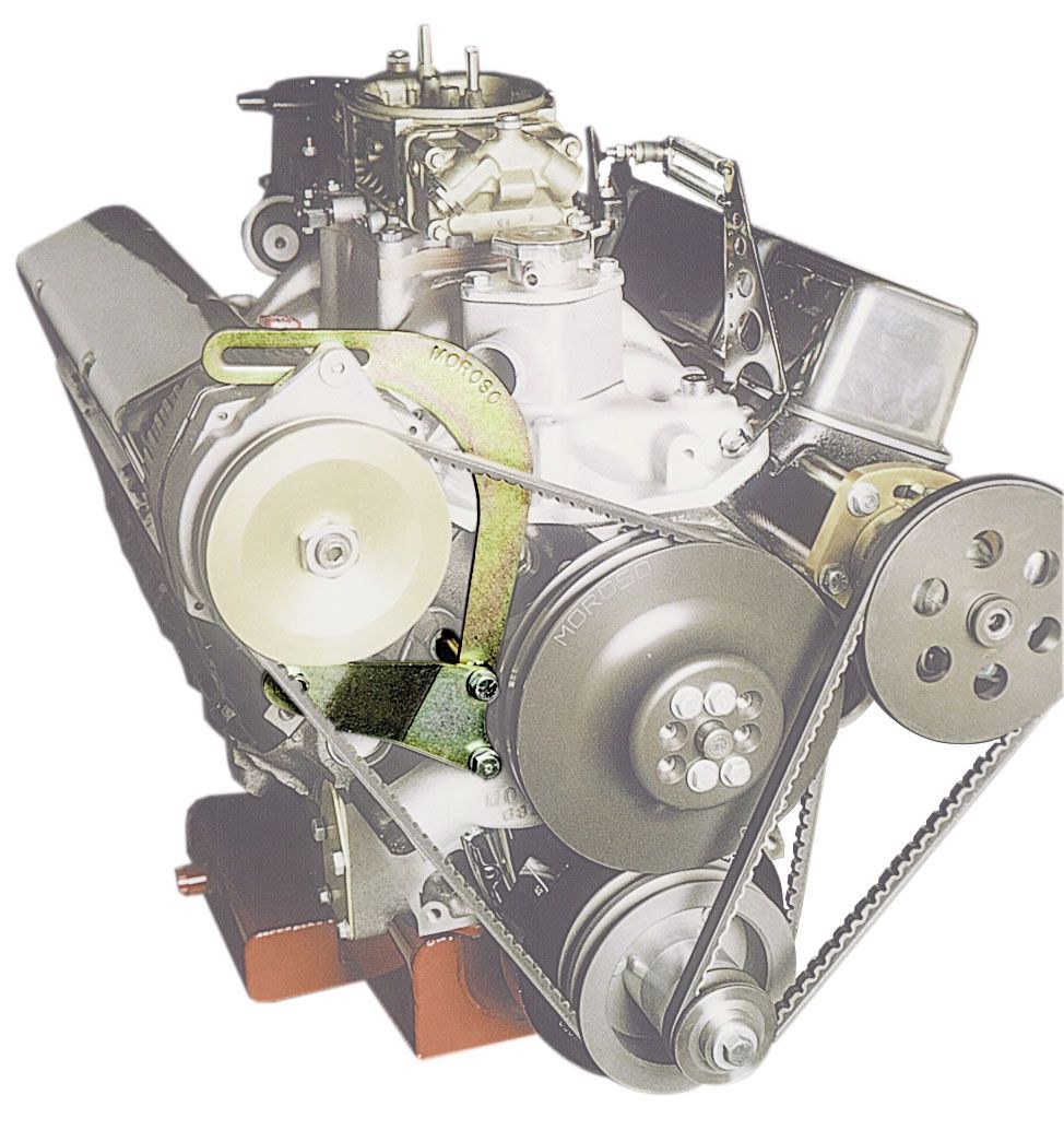 Moroso Alternator Bracket, For Use with GM Delcotron Alternator/ Small Block Chevrolet/ V-6 – 63825