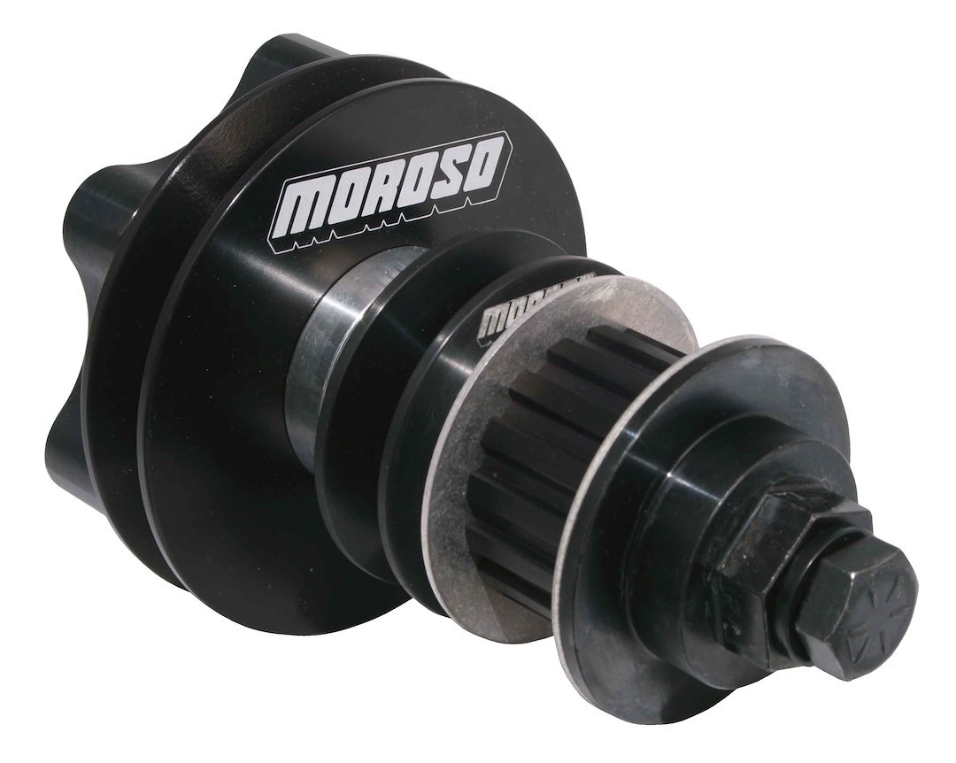 Moroso Crankshaft Pulley, Bbc, Long, Hard Coated Anodized and Mandrel Is Black Oxide – 63849