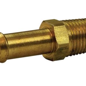 Moroso Adapter Fitting, 1/4 Inch NPT to 3/8 Inch Hose, Brass, Single – 65375
