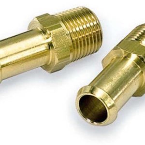 Moroso Adapter Fitting, 3/8 Inch NPT to 3/8 Inch Hose, Brass, Set of 2 – 65380