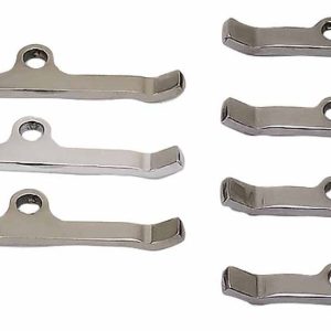 Moroso Valve Cover Hold Down Tab Set, 5/16 Inch Diameter Holes, Chrome, Steel, 7 Tabs – 68516