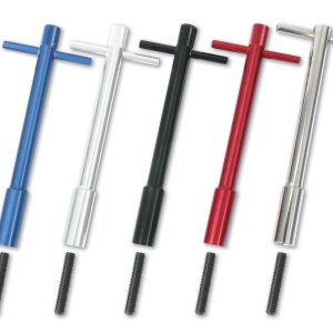 Moroso Valve Cover Bolt, Chevy Small Block, 1-3/4 Inch Length, 1/4 Inch-20, T-Handle Bolt, Powder Coated, Aluminum, Set of 4 – 68603