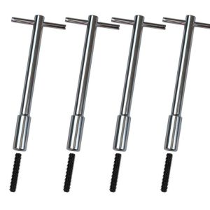 Moroso Valve Cover Bolt, Chevy Small Block, 1-3/4 Inch Length, 1/4 Inch-20, T-Handle Bolt, Powder Coated, Aluminum, Set of 4 – 68610