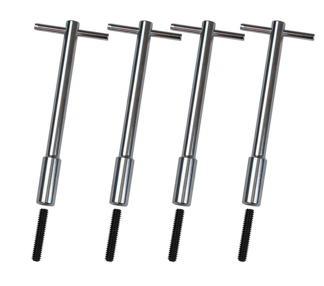 Moroso Valve Cover Bolt, Chevy Small Block, 1-3/4 Inch Length, 1/4 Inch-20, T-Handle Bolt, Powder Coated, Aluminum, Set of 4 – 68610