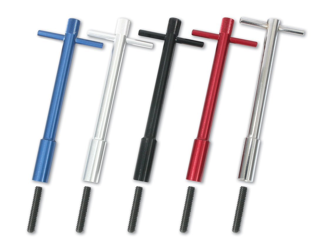 Moroso Valve Cover Bolt, Chevy Small Block, 1-3/4 Inch Length, 1/4 Inch-20, T-Handle Bolt, Powder Coated, Aluminum, Set of 4 – 68630