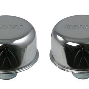 Moroso Crankcase Breather Cap, Circle, Push-IN Style, Chrome, With Grommet – 68740