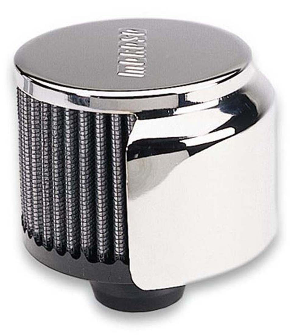 Moroso Crankcase Breather Cap, Circle, Chrome, With Grommet – 68813