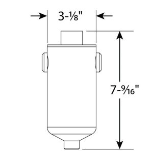 Moroso Catch Can, For Storing Excess Oil, 6-1/2 Inch Tank Height X 3-1/8 Inch Diameter, 11-1/2 Inch Overall Height, Dual 1/2 Inch NPT Fitting – 85455