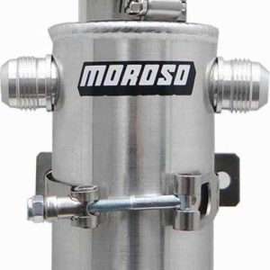 Moroso Catch Can, Capture the Excess Crankcase Vapors and the Residual Oil Mist from Reentering the Intake Track, Two 12AN Inlet Ports – 85469
