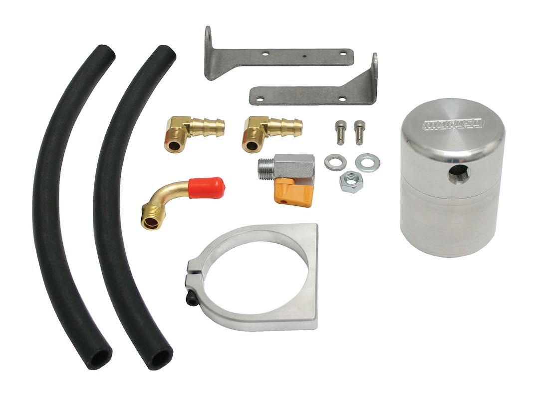 Moroso Catch Can, Capture the Excess Crankcase Vapors and the Residual Oil Mist from Reentering the Intake Track – 85472