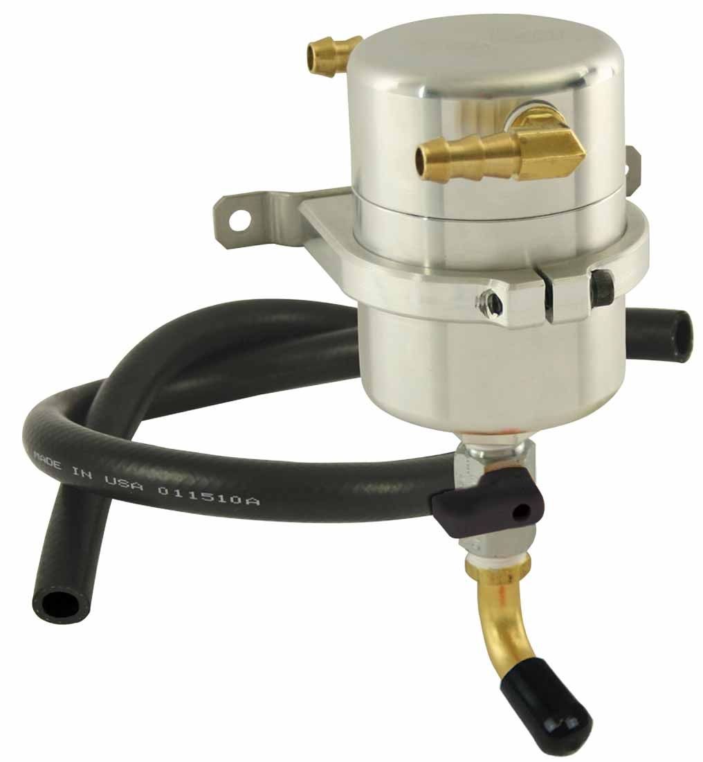 Moroso Catch Can, Capture the Excess Crankcase Vapors and the Residual Oil Mist from Reentering the Intake Track, 2, Polished Aluminum – 85474