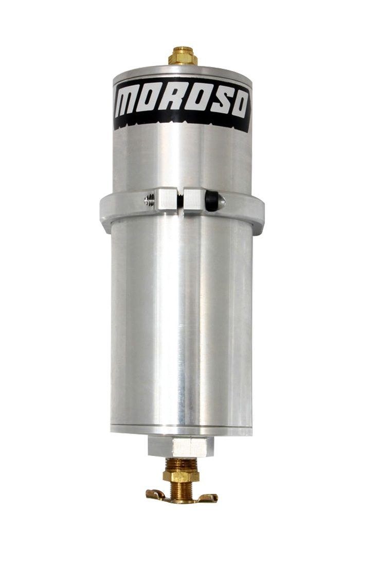 Moroso Radiator Overflow Tank, 9 Inch Height 3 Inch Diameter, 1 Quart Capacity, 3/8 Inch Inlet, Billet Aluminum, With Billet Mount – 85505