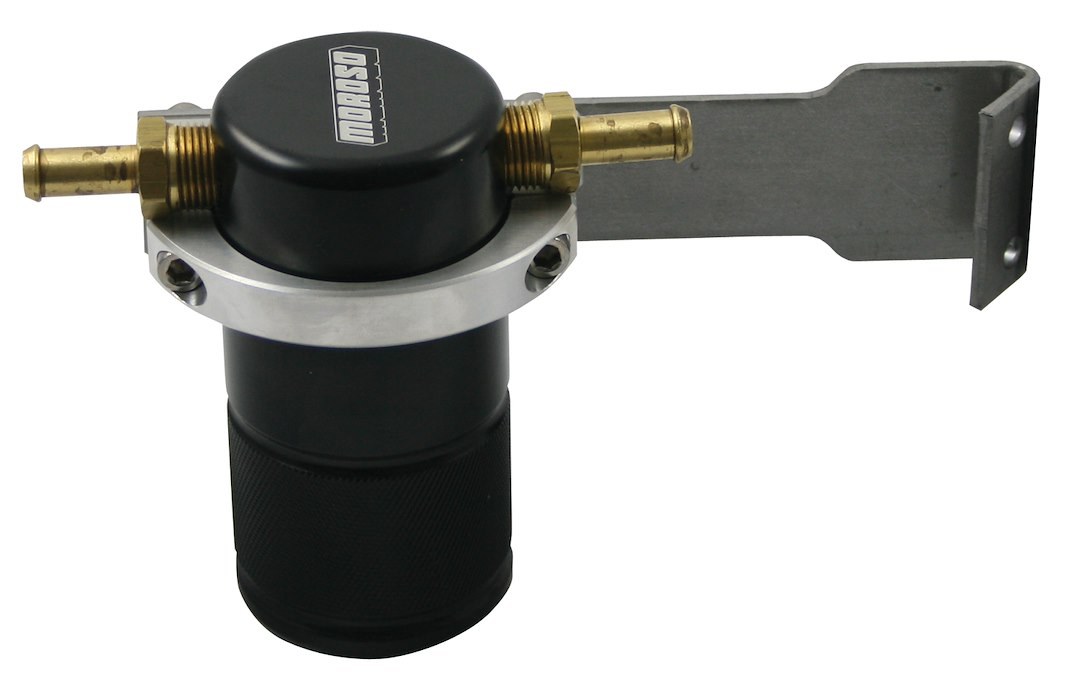 Moroso Catch Can, Capture the Excess Crankcase Vapors and the Residual Oil Mist from Reentering the Intake Track, Black Anodized – 85603
