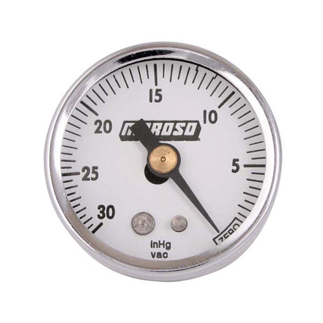 Moroso Gauge Vacuum, 1-1/2 Inch Diameter, Mechanical, Analog, 0-30HG – 89610