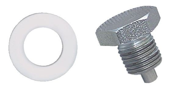 Moroso Oil Drain Plug, 3/4 Inch Hex Head, 1/2 Inch – 20, With Magnetic Tip, Includes Nylon Washer – 97001