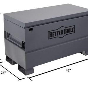 Better Built Tool Box, Chest, Single Lid, Powder Coated, Gray, Steel, 48 Inch Length X 24 Inch Width X 28 Inch Height, 18.7 Cubic Foot – 2048-BB