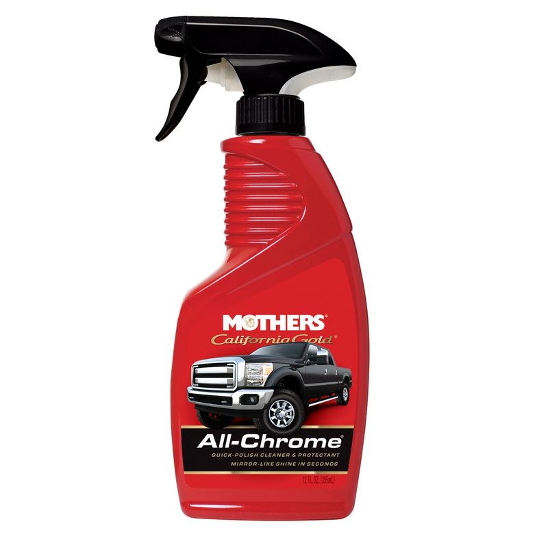 Mothers Metal Polish, California Gold, For Cleaning/ Polishing Hard and Decorative Chrome Finish, 12 Ounce Spray Bottle, Liquid – 05222