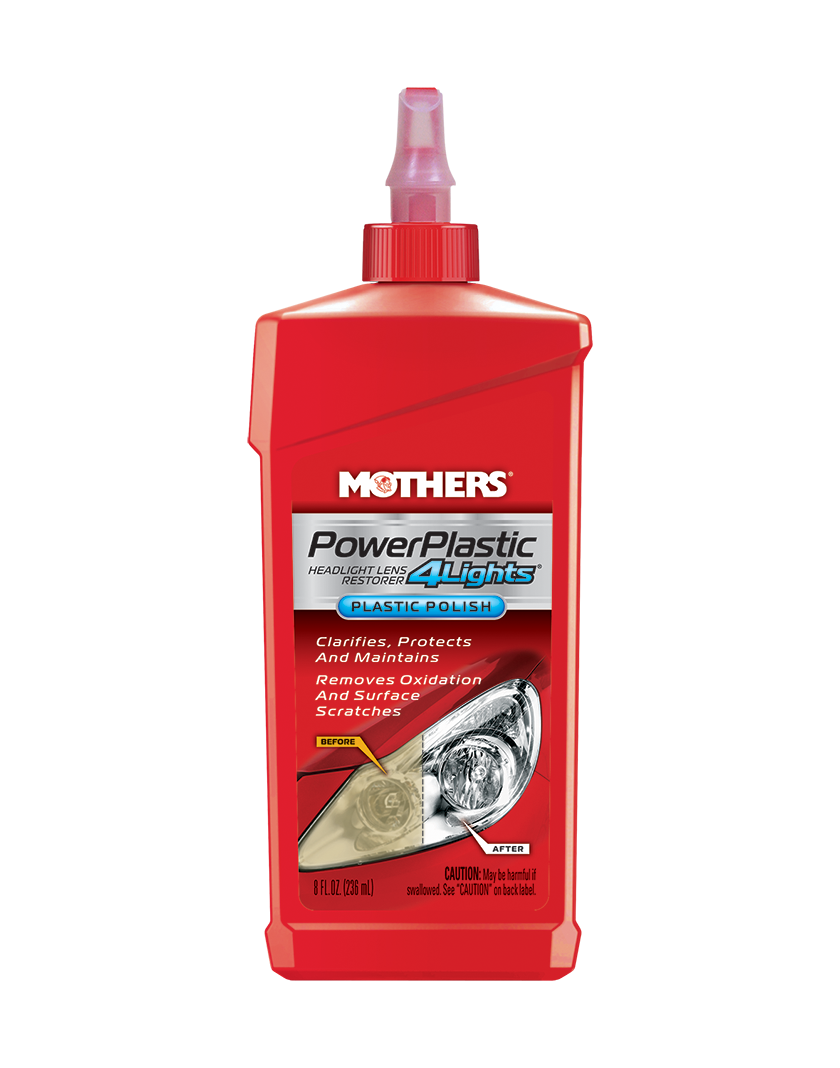 Mothers Plastic Cleaner, Powerplastic ®, Use with Powerball ® Line of Tools to Polish/ Protect Plastic, 8 Ounce Bottle, Single – 08808