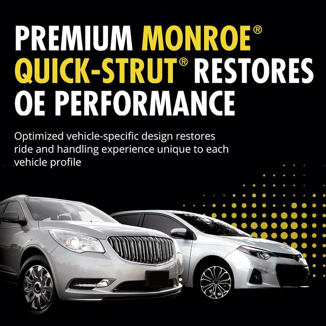 Monroe Shock Absorber, Quick-Strut ®, Nitrogen Gas Charged, With Coil Spring/ Strut/ Strut Mount, Single – 171572L
