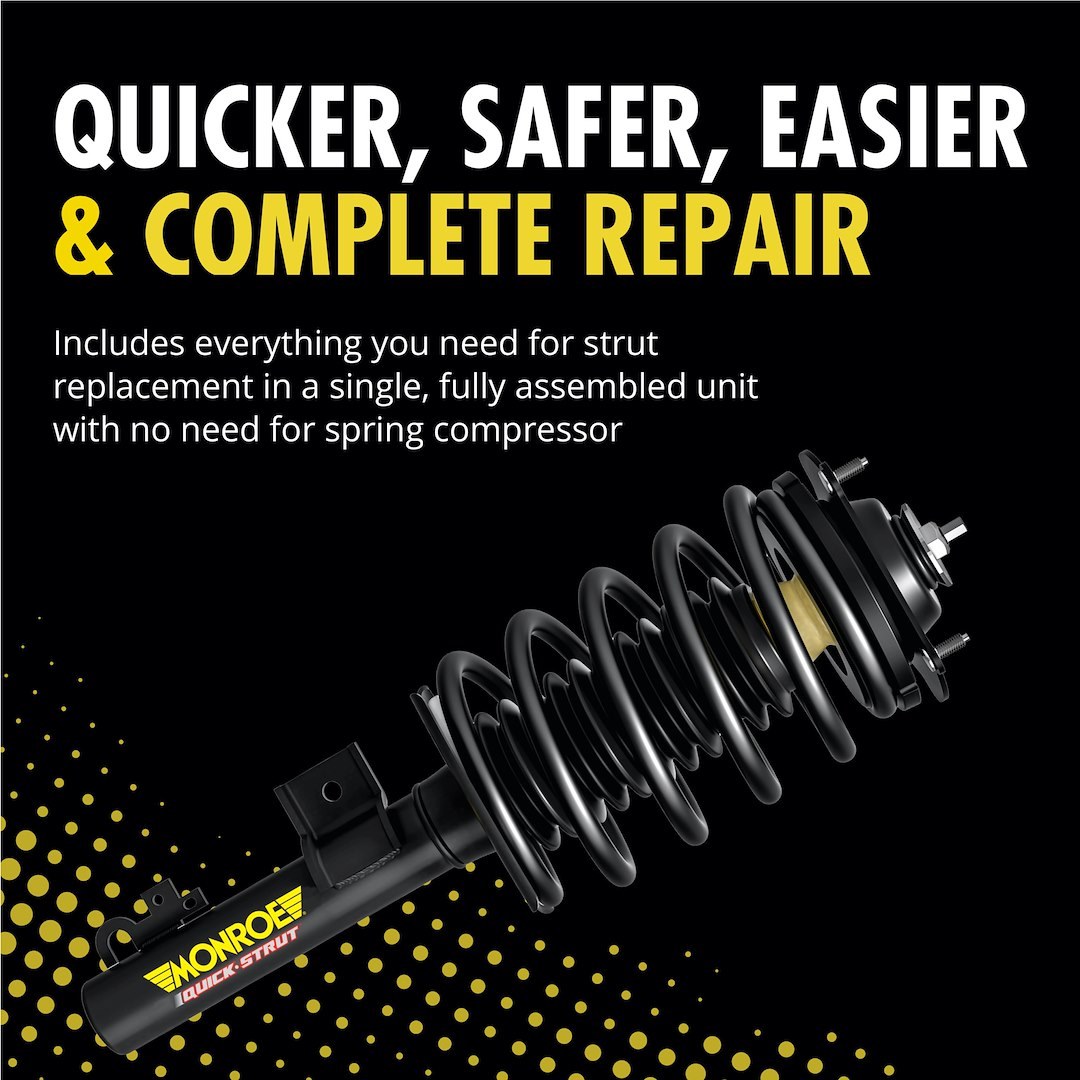 Monroe Shock Absorber, Quick-Strut ®, Nitrogen Gas Charged, With Coil Spring/ Strut/ Strut Mount, Single – 171572L