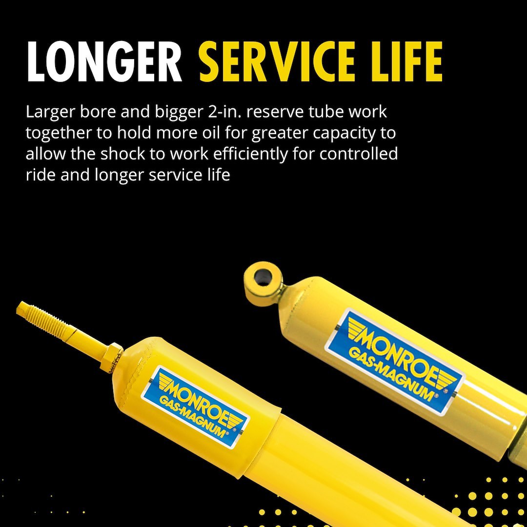 Monroe Shock Absorber, Gas-Magnum®, Nitrogen Gas Charged, Premium Limited Lifetime Warranty, Single – 34684