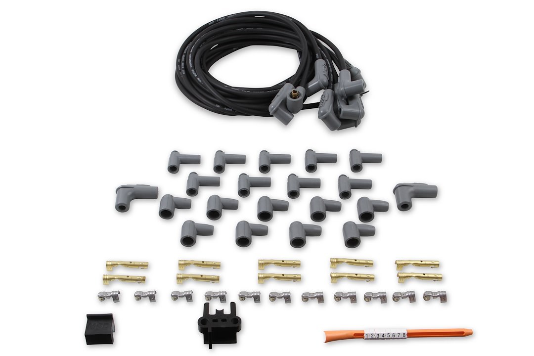 MSD Ignition Spark Plug Wire Set, Super Conductor, Unassembled, Black, 8-1/2 Millimeter, Silicone and Synthetic – 31233