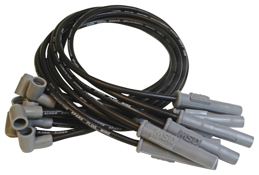 MSD Ignition Spark Plug Wire Set, Super Conductor, Pre Assembled, Black, 8-1/2 Millimeter, Silicone and Synthetic – 31383