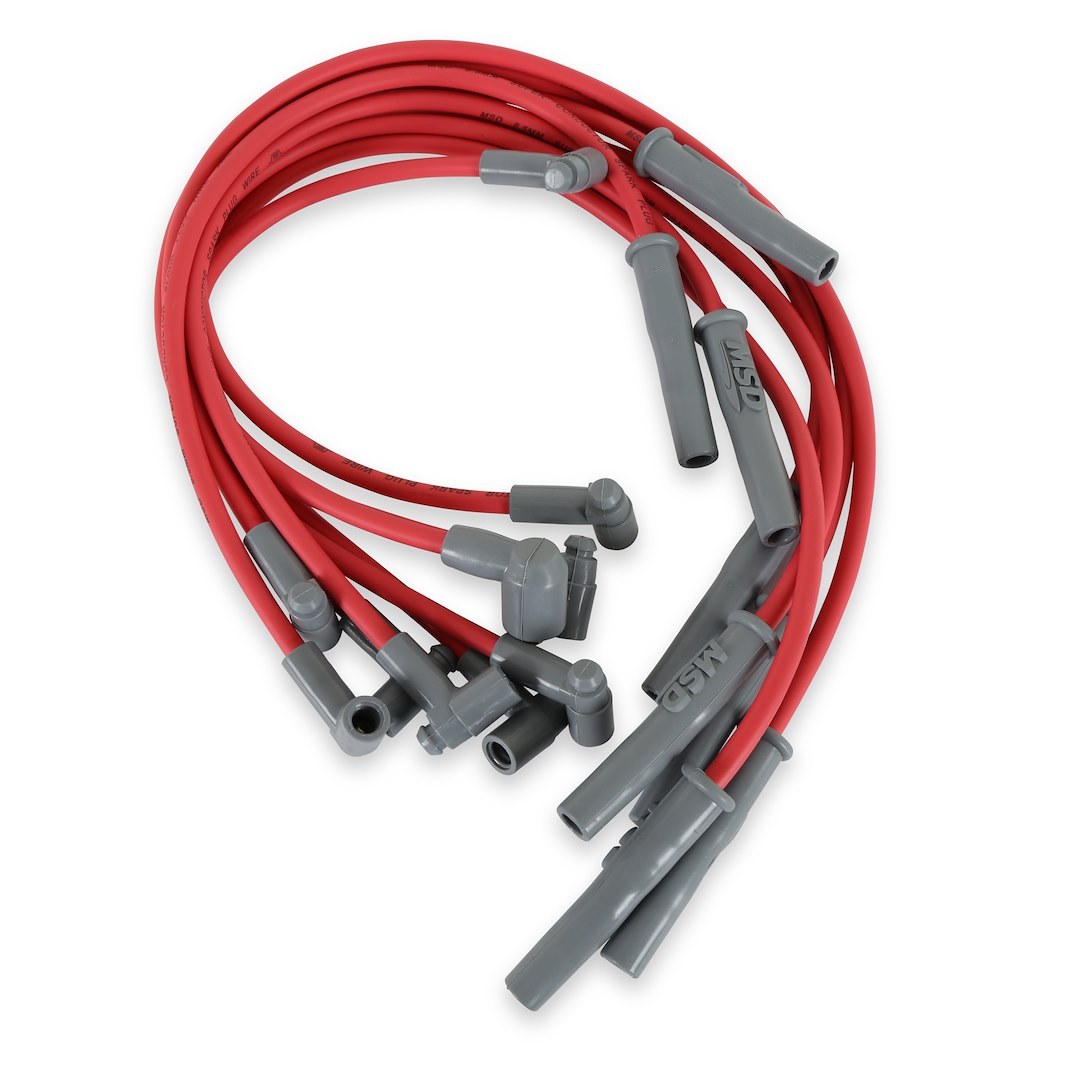 MSD Ignition Spark Plug Wire Set, Super Conductor, Pre Assembled, Red, 8-1/2 Millimeter, Silicone and Synthetic – 32749