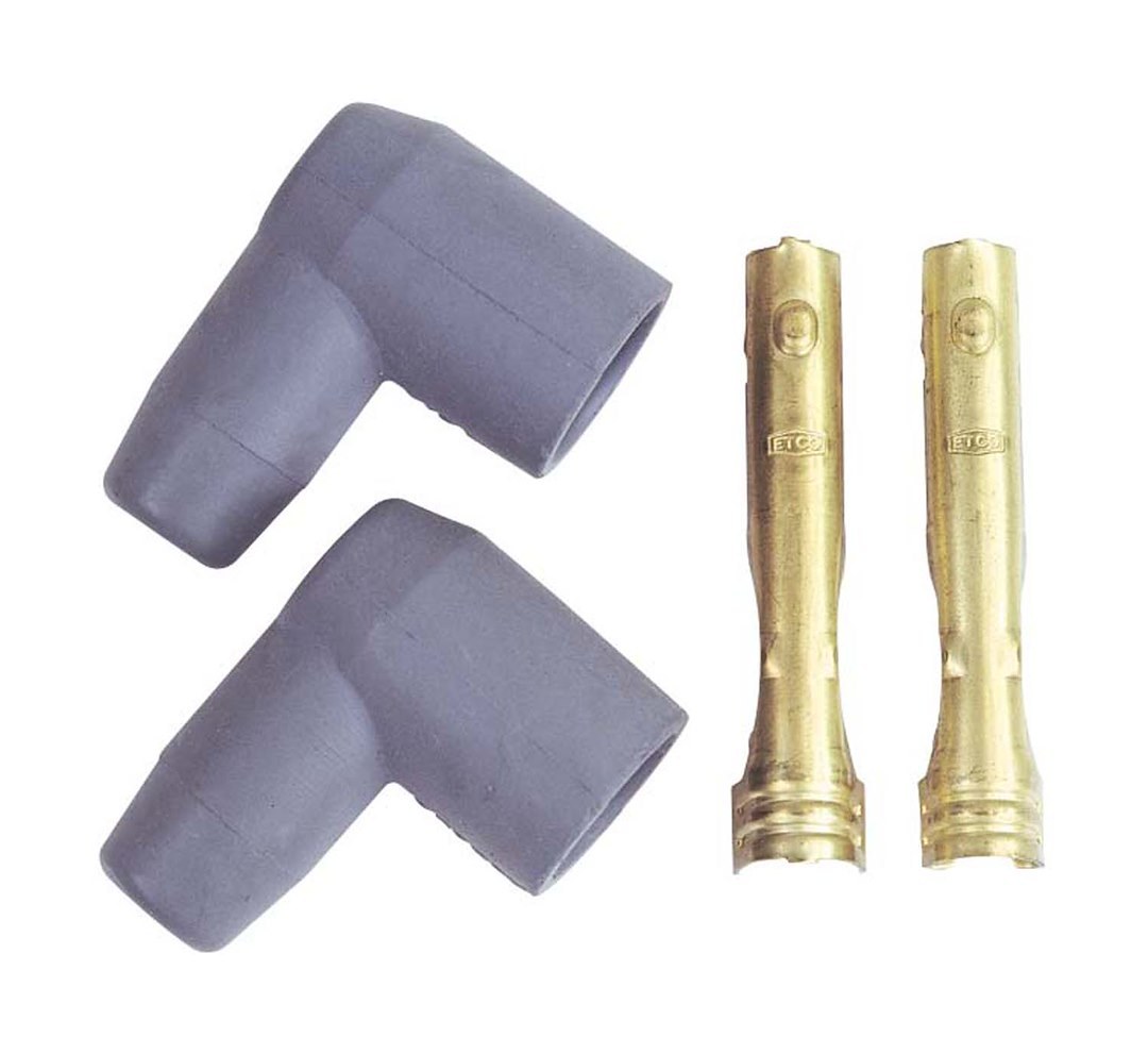 MSD Ignition Distributor Boot, 90 Degree Socket Style, Fits 8.5 Millimeter Wires, With Terminal, Silicone, Set of 2 – 3321