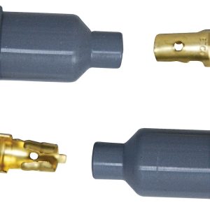 MSD Ignition Distributor Boot, Straight Socket Style, Fits 8.5 Millimeter Wires, With Terminal, Silicone, Set of 2 – 3322