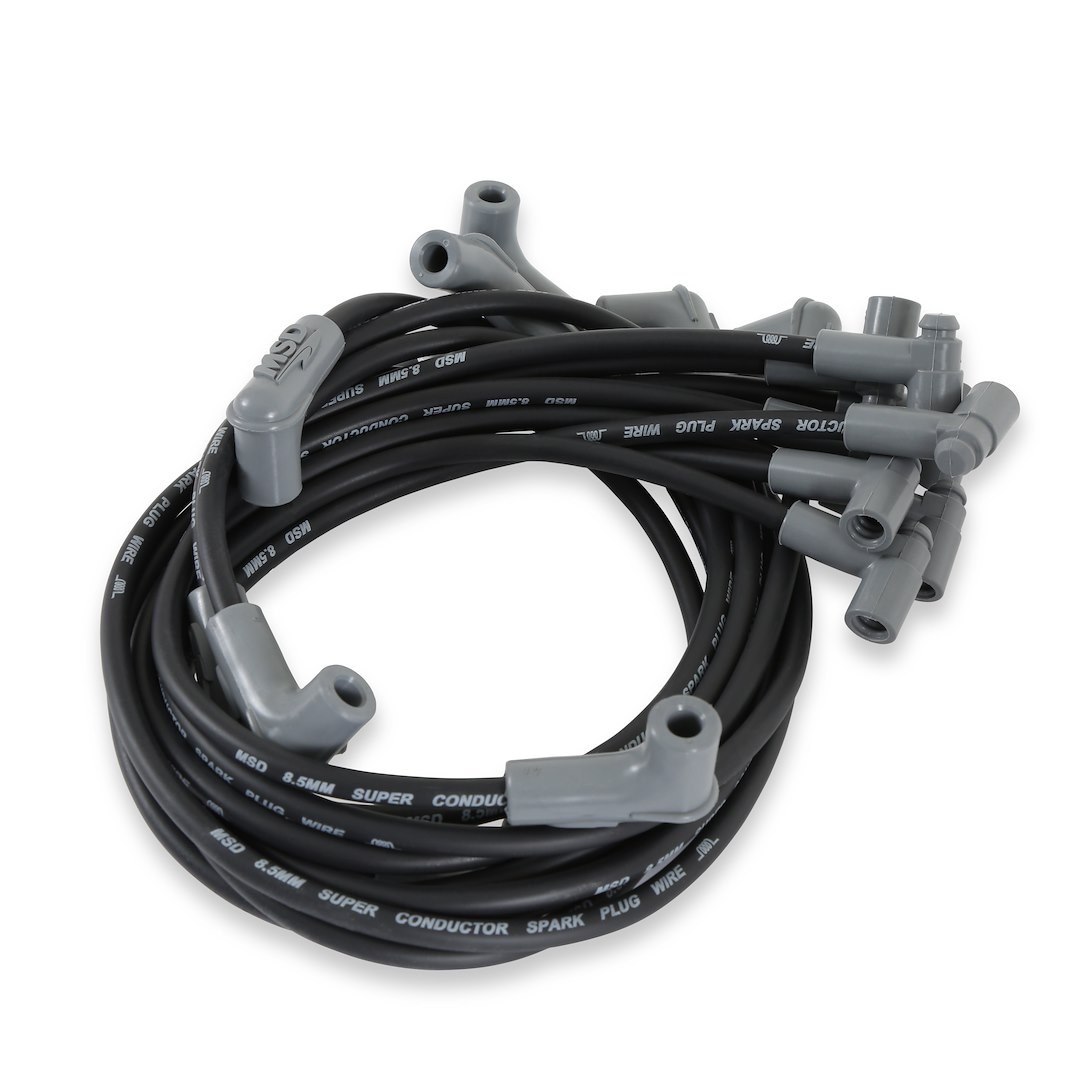 MSD Ignition Spark Plug Wire Set, Super Conductor, Pre Assembled, Black, 8-1/2 Millimeter, Silicone and Synthetic – 35593
