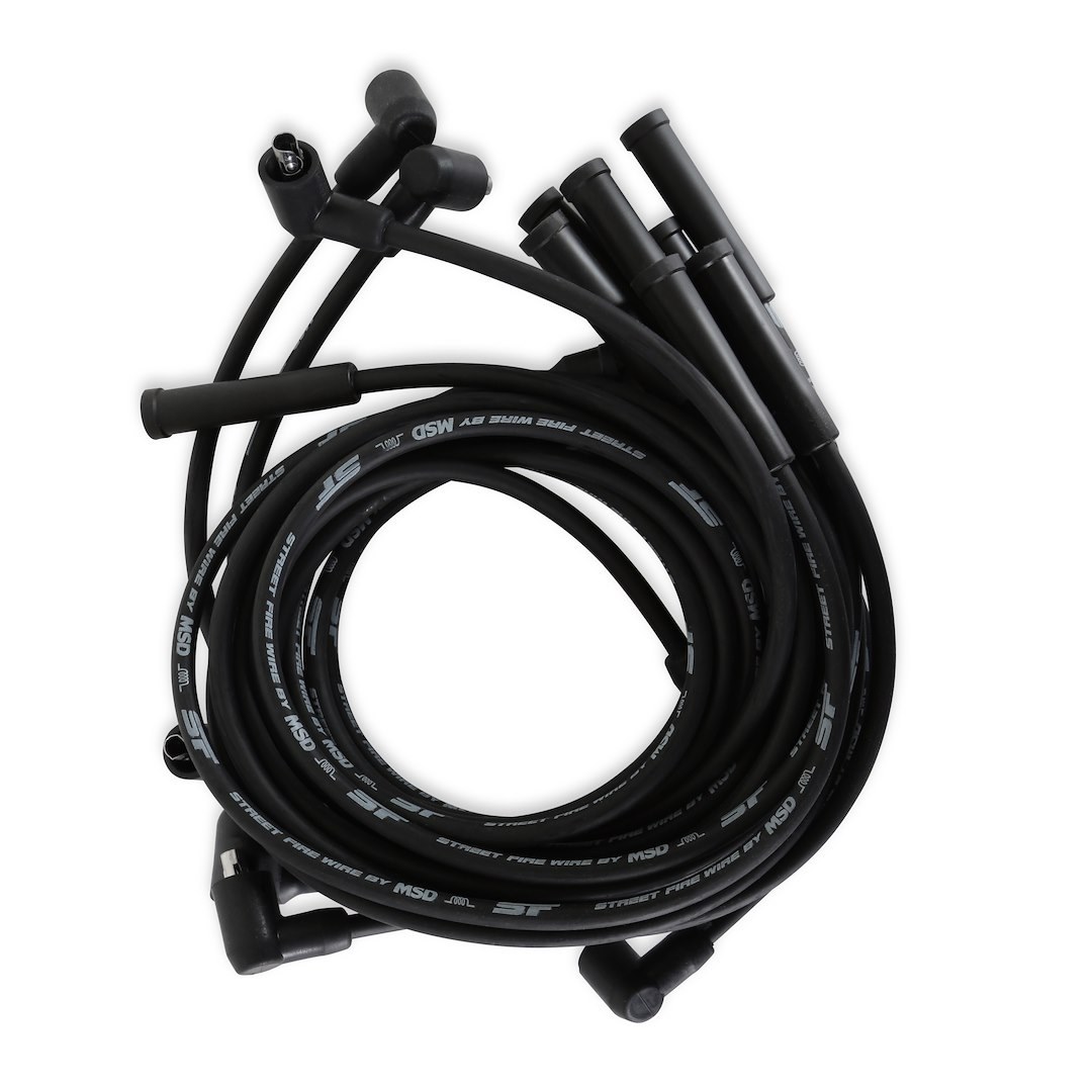 MSD Ignition Spark Plug Wire Set, Street Fire Wires, Pre Assembled, Black, 8 Millimeter, Silicone and Synthetic – 5531