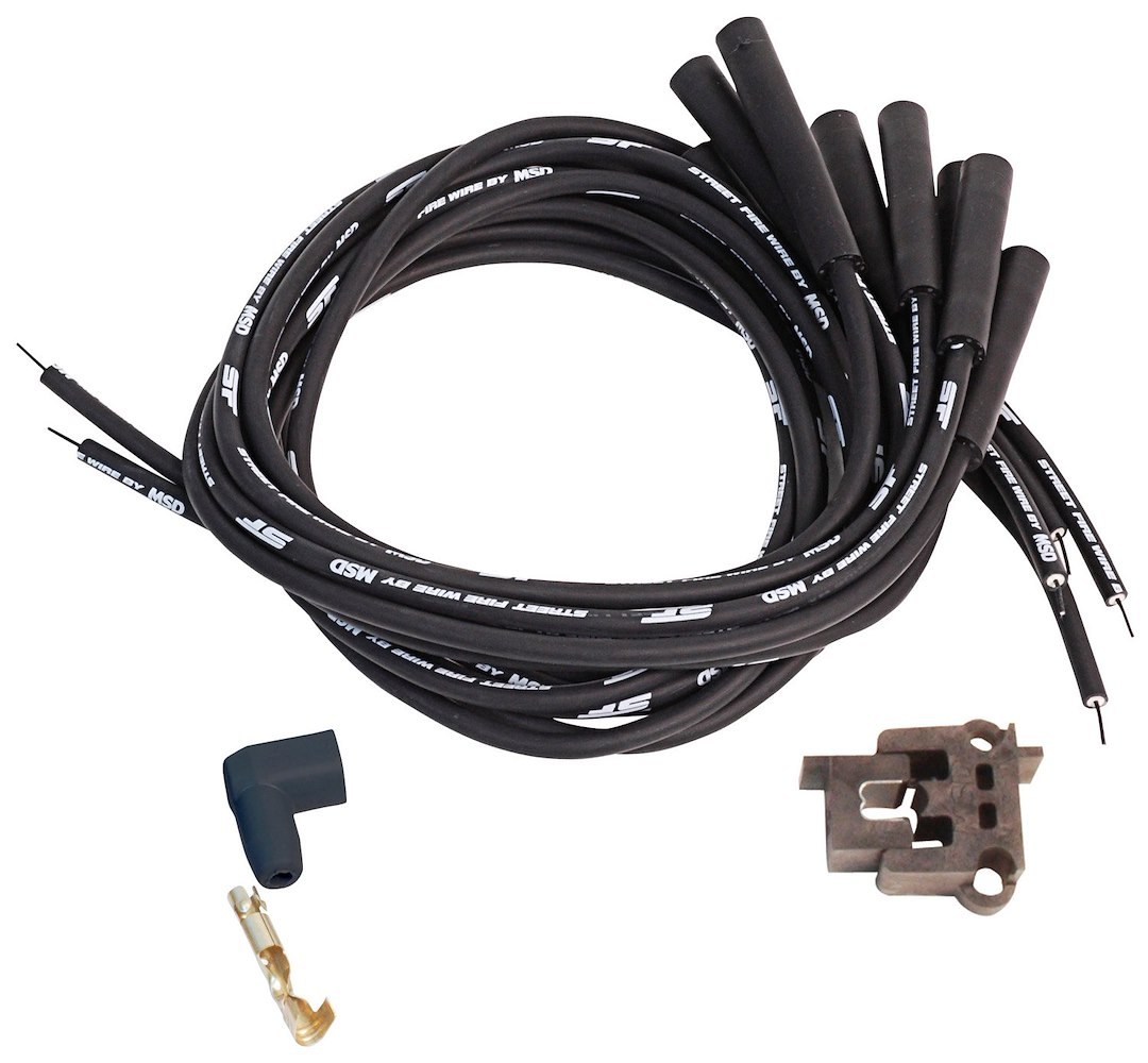 MSD Ignition Spark Plug Wire Set, Street Fire Wires, Unassembled, Black, 8 Millimeter, Silicone and Synthetic – 5551