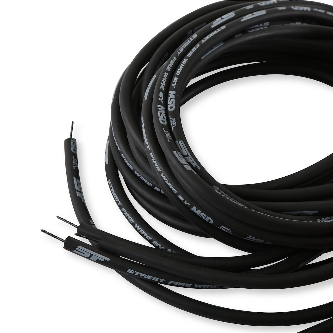 MSD Ignition Spark Plug Wire Set, Street Fire Wires, Unassembled, Black, 8 Millimeter, Silicone and Synthetic – 5553