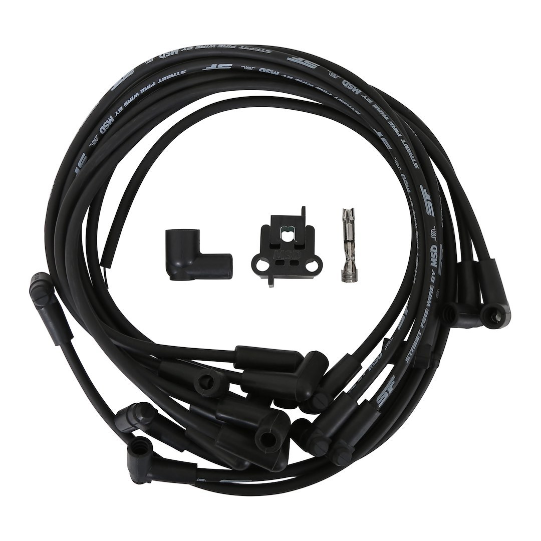MSD Ignition Spark Plug Wire Set, Street Fire Wires, Pre Assembled, Black, 8 Millimeter, Silicone and Synthetic – 5554
