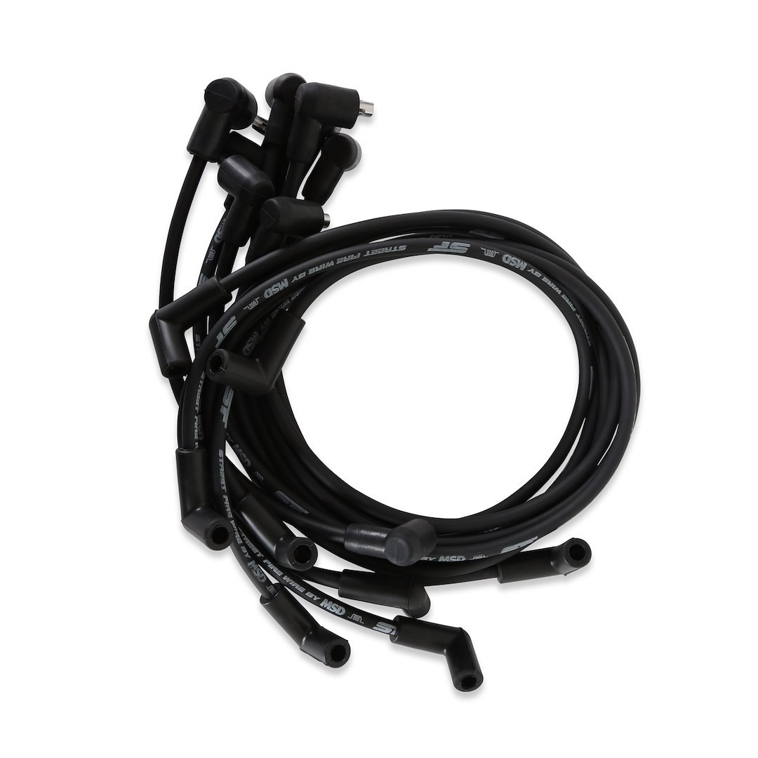 MSD Ignition Spark Plug Wire Set, Street Fire Wires, Pre Assembled, Black, 8 Millimeter, Silicone and Synthetic – 5564