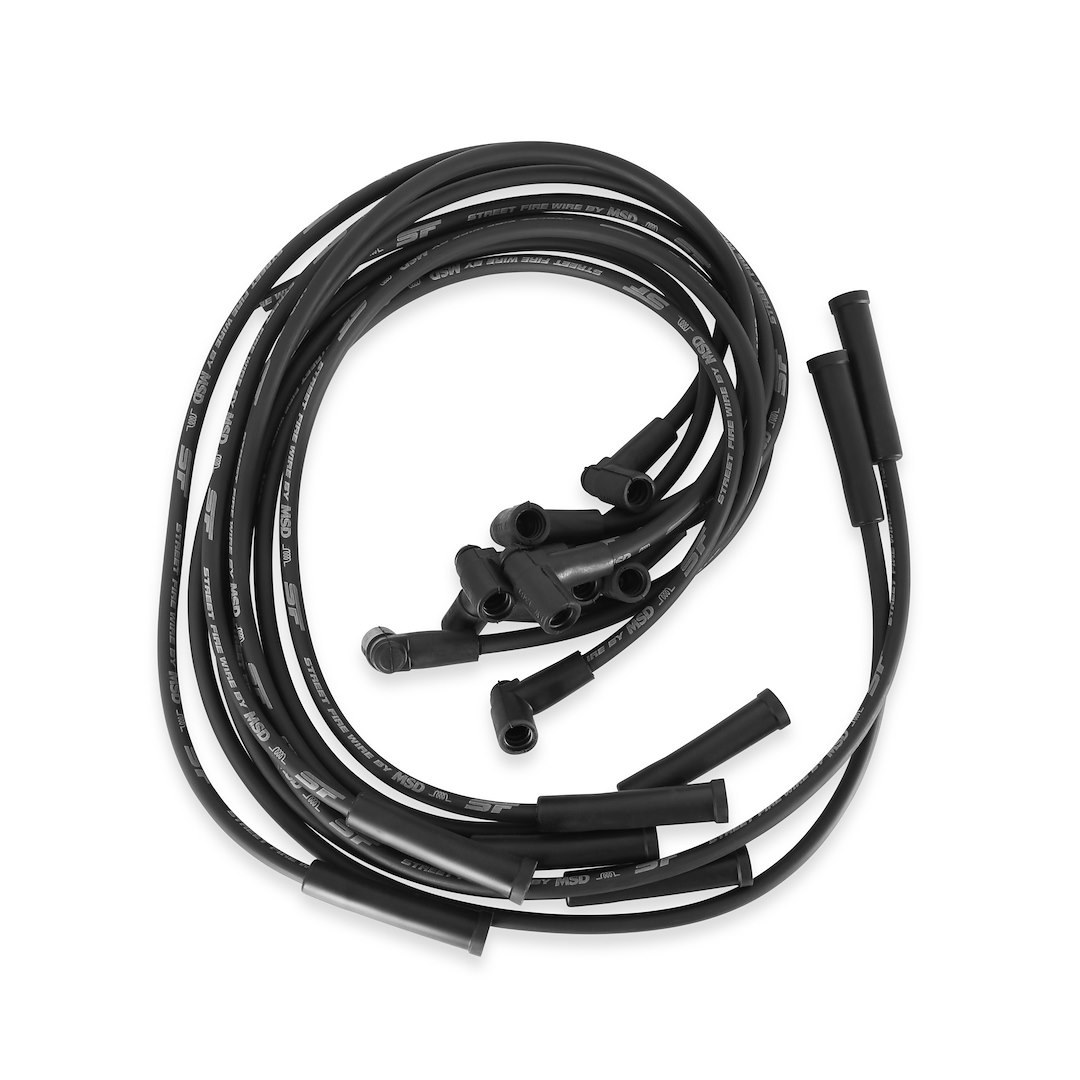 MSD Ignition Spark Plug Wire Set, Street Fire Wires, Pre Assembled, Black, 8 Millimeter, Silicone and Synthetic – 5567