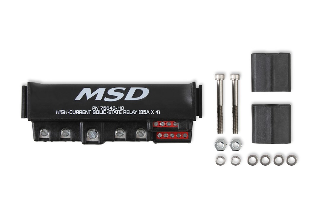 MSD Ignition Relay Block, 4 Channel, 35 Amp, Black – 75643-HC