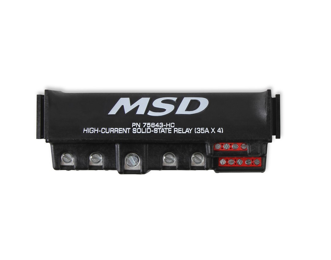 MSD Ignition Relay Block, 4 Channel, 35 Amp, Black – 75643-HC