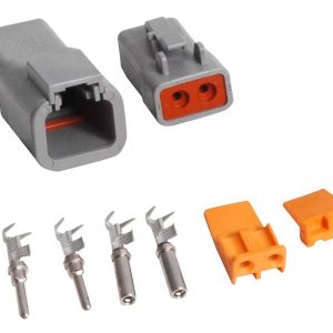 MSD Ignition Wiring Harness Connector, 2 Pin Deutsch Connector for 12-14 Gauge Wire, With Connector Pins and Seals – 8184